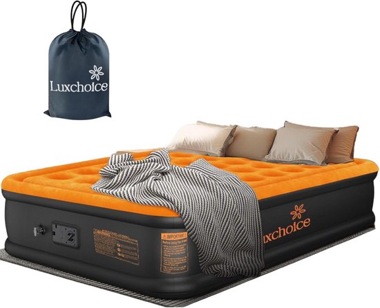 Luxe Luchtbed 2 Personen Zelfopblazend met Ingebouwde Elektrische Pomp - Comfortabel Gastenbed van Merkloos