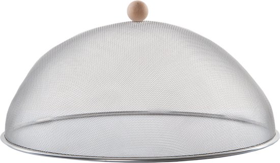 Luxe stevige RVS vliegenkap/voedselkap 43 cm - Afdekkappen/vliegenkappen van Luxe.