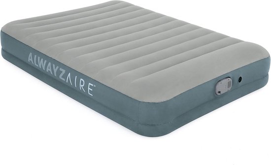 Luxe tweepersoons luchtbed grijs 203x152x36 cm