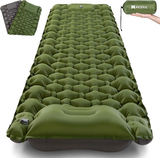 Luxe Zelfopblazende Slaapmat met Voetpomp - 200x70x10cm Waterdicht & Compact van Merkloos