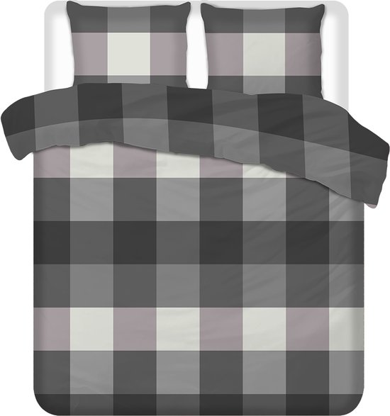 Luxueuze Terschellinger Flanellen Winter Dekbedovertrekset – Modern Blokpatroon – Voor Ultiem Comfort en Warme Nachten – 200x200/220 cm van Luna Bedding.