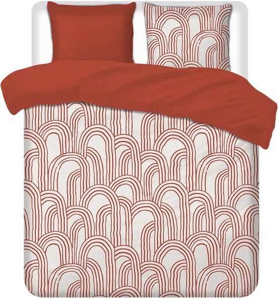 Luxueuze Terschellinger Flanellen Winter Dekbedovertrekset - Terracotta Boho - Voor Ultiem Comfort en Warme Nachten - 200x200/220 cm van Merkloos