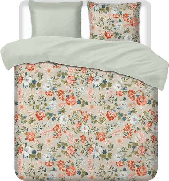 Luxueuze Terschellinger Flanellen Winter Dekbedovertrekset - Veldbloemen Vintage - Voor Ultiem Comfort en Warme Nachten - 140x200/220 cm van Merkloos