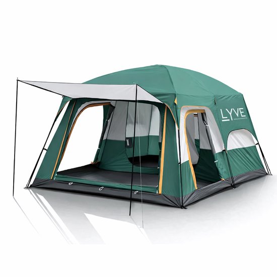 Lyve Familietent - 6-Persoons - 2 Slaapcabines - Verduisterend - 8000mm Waterdicht - Groen