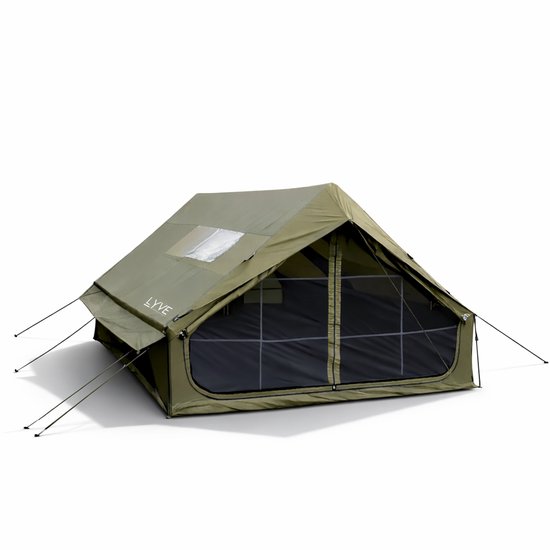 Lyve Opblaasbare Familietent - 8-Persoons - Air-Tent - XL Leefruimte - Verduisterend - 5000mm - Groen