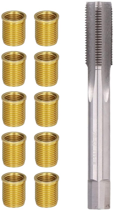 M12 x 1,25 inzetstukken en M14 x 1,25 schroefdraad reparatiegereedschap van roestvrij staal voor automobielmotoren