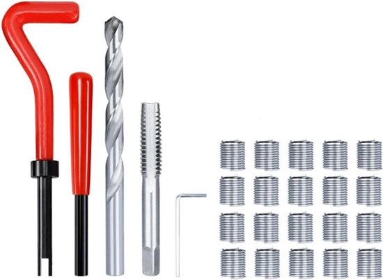 M12x1,25mm Helicoil-hersteldraadreparatiegereedschap Draadinzetset Compatibele handgereedschapset voor autoreparatie, 25 stuks