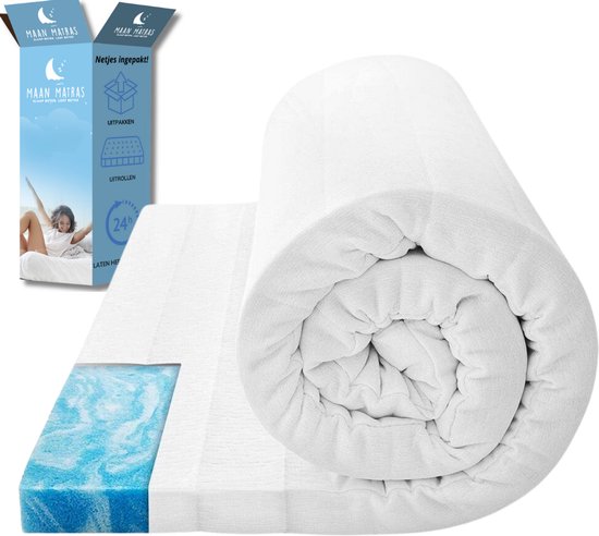 Maan matras® - Topper 160x200 - Hybrid Topmatras - Topdekmatras - 8cm dik - Hybrid zacht schuim - Afritsbaar en wasbaar - CertiPUR® Gecertificeerd - Matrastopper 160x200 cm van Maan matras®