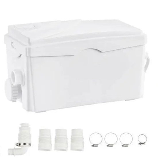 Macerator Pomp - Waterpomp - Vuilwaterpomp - 350W - 6000 L/u Capaciteit - 7m Opvoerhoogte - 3 Inlaten voor Afvalwater Verwerking van Merkloos