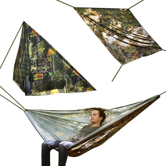 MacGyver Tarp - Zonnedoek - Hangmat - 3 in 1 - Strandtent - Outdoor-tent - Vistent - 280 x 280 cm van MacGyver