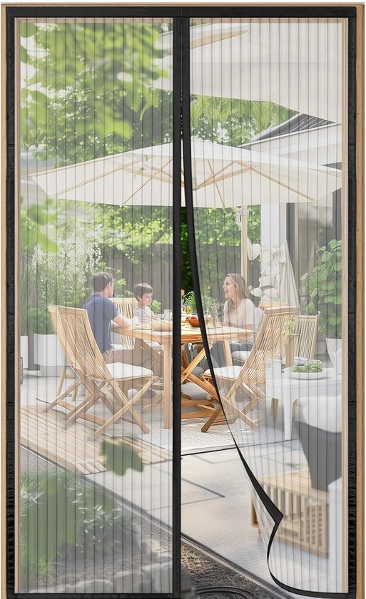 Magnetisch Deurgordijn - 90x210cm - Insectenhor - Deurhor - - Magnetisch Vliegenhor voor Deuren - Horgordijn - Voor Balkondeuren, Kelderdeuren, Terrassen - Muggenwerend middel -Eenvoudige Installatie - Zwart