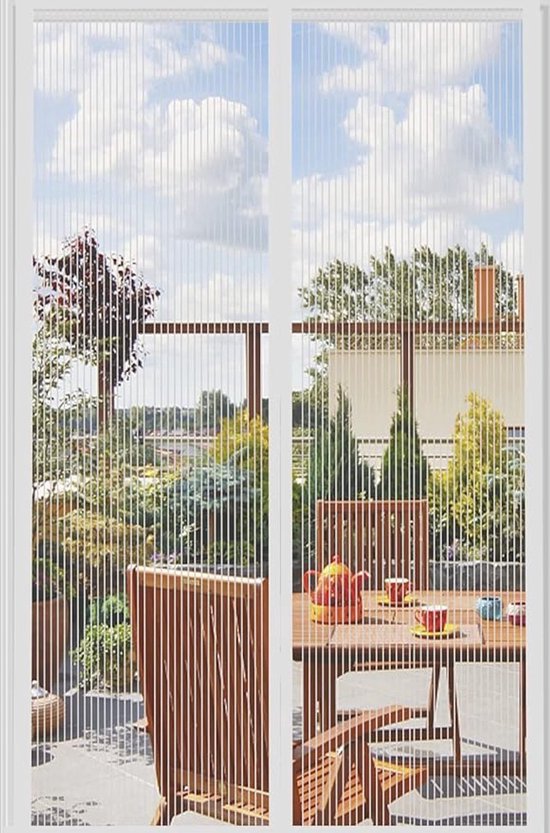 Magnetisch Horre Deur Raam - Anti-Vliegen Gordijn voor Deur - Insectengaas Gordijn - Magnetische Horre Schuifpui - Zonder Boren - 80 x 210cm - Wit