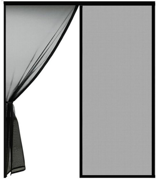 Magnetisch Vliegengordijn - Hoge-Dichtheid Gaas - Muggenwerende Deurgordijn - Ideaal voor Keukens en Slaapkamers - Eenvoudige Installatie - Zwart - 110x220cm - 1 stuk