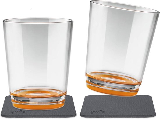 Magnetische Drinkglazen - Kampeerglazen Bootglazen - Veilig Drinken - Geïntegreerde Magneet - 0.25 liter - Oranje
