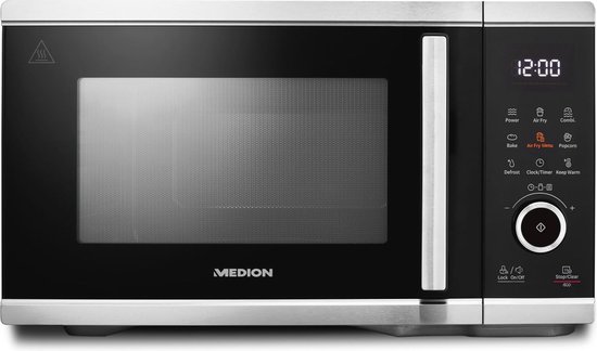 Magnetron met heteluchtfriteuse 3-in-1 - 25 liter, 1500 watt, 900 watt magnetron, 9 automatische programma's van Emerio