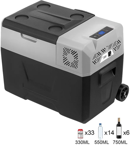 Maison Nordique - Koelbox Elektrische - Koelbox - Koelbox Auto - 12v - Met app - Snelle Koeling - 30 Liter - Inhoud blijft stabiel - Zwart/grijs