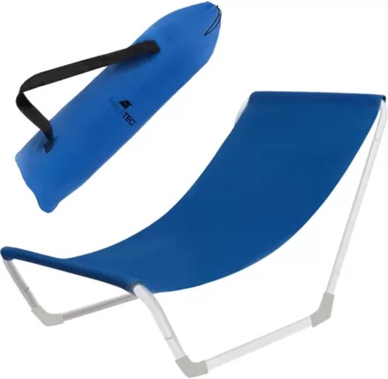 Malatec Strandstoel - opvouwbaar lichtgewicht - waterafstotende stof - blauw van Merkloos