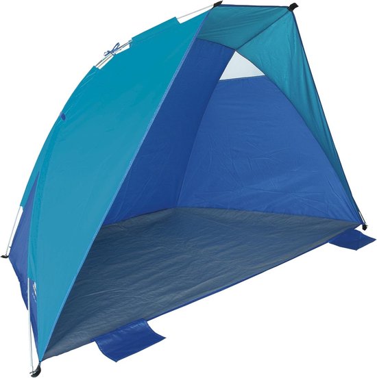 Mallorca strandschelp blauw-turquoise één maat geschikt voor strandpicknick van Vrijbuiter