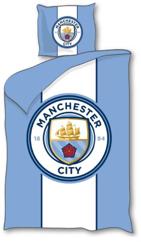 Manchester City Dekbedovertrek - 140 x 200 cm - Polyester - Kussensloop 60 x 70 cm van Manchester City