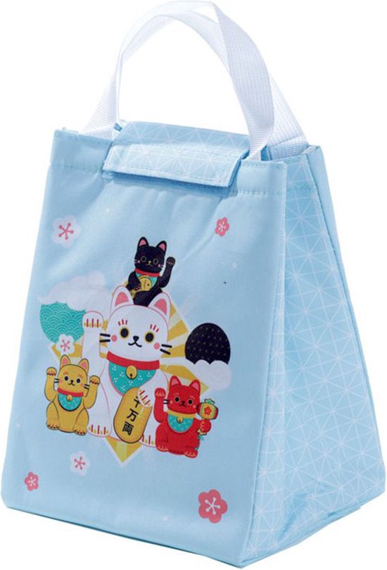 Maneki Neko Gelukskat Flap over Koeltas Lunchtas - 27x20x16cm van Vadobag