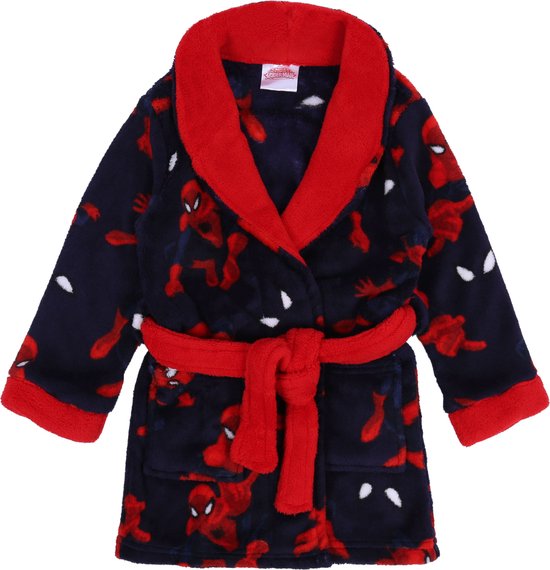 Marineblauw-rode badjas Marvel Spiderman van Marin.