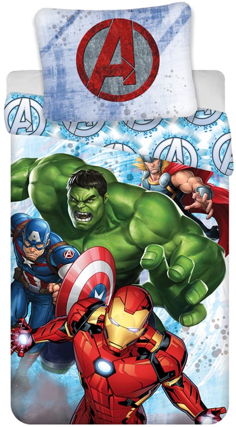 Marvel Avengers Dekbedovertrek Heroes - 140 x 200 cm - 70 x 90 cm van Merkloos