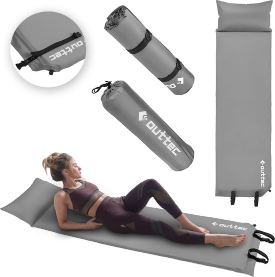 Mata samopompująca z poduszką Pillow 186x53x2,5cm Outtec van Outtec
