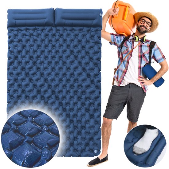 Materac Dwuosobowy - Opvouwbaar - Ingebouwde Pomp - Waterdicht - Lichtgewicht van Merkloos