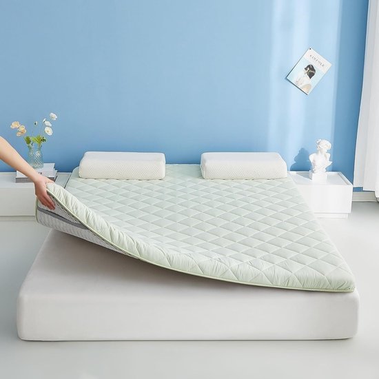 Matras Eenpersoons - Vloermatras Gastenmatras - Comfortabel Slapen - Ademend Ontwerp - 90x200cm - Groen