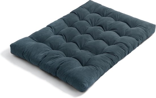 Matras Futon - Vloermatras Bank - Extra Slaapplaats - Zachte Corduroy - 160x200cm - Donkerblauw