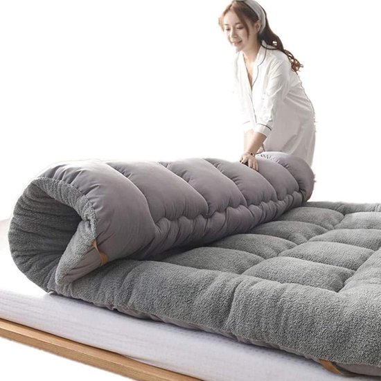 Matras Rolbaar - Vloermatras Gasten - Comfortabel Slapen - Hoge Dichtheid Schuim - 90x200cm - Grijs