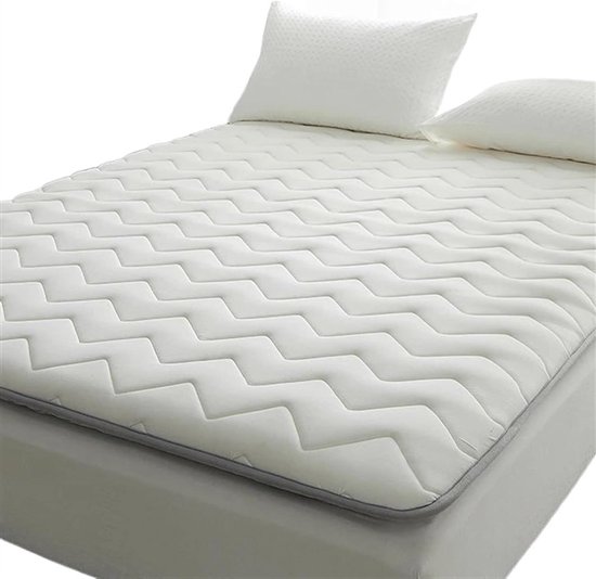 Matras Tatami Opvouwbaar - Vloermatras Slaapmat - Ruimtebesparend Slapen - Ademende Tencel Stof - King 193x203 cm - Wit