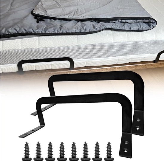 Mattress Holder, Anti-Slip Stopper, Metaal Matrasbeugel voor Verstelbare Bedden, Houdt Matras Topper op Zijn Plek, Set van 2