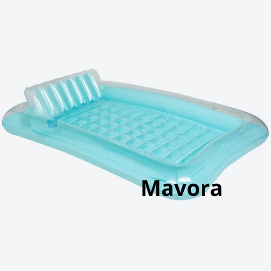 Mavora - Opblaasbaar lounge bed XL - 205 cm x 140 cm x 25 cm Licht groen van Merkloos