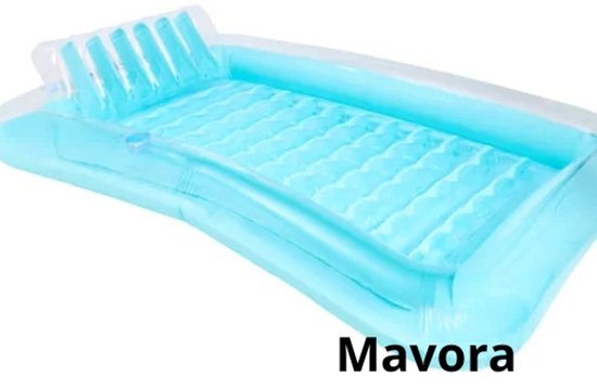 Mavora - Opblaasbaar Lounge bed XL Lichtblauw- 250 x 140 x 25 cm van Merkloos