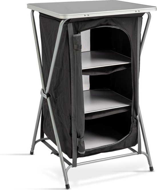 MaxxGarden Campingkast - opvouwbaar - 60x53x97cm - Zwart van MaxxGarden