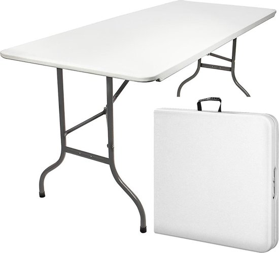 MaxxGarden Vouwtafel - inklapbare plooitafel - klaptafel - tafel 180x70x74 cm - Wit van Merkloos