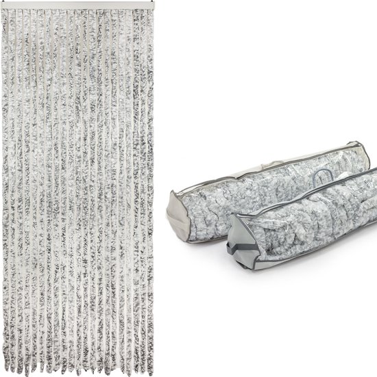 MaxxHome Kattenstaart Vliegengordijn - Deurgordijn - 100x230cm - Grijs van Merkloos