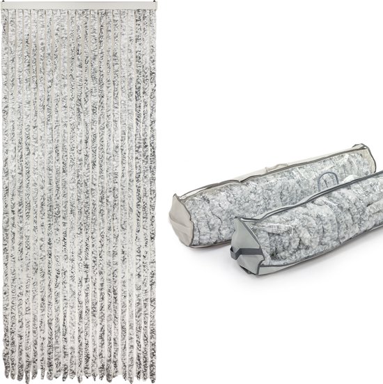 MaxxHome Kattenstaart Vliegengordijn - Deurgordijn - 90x220cm - Grijs van Maxx