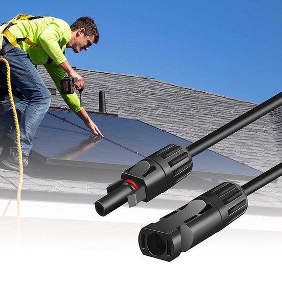 MC4 Solar kabels (2 stuks) - 5 meter - zonnepaneel aansluitkabels - Solar verlengkabel - 4mm2 kabel van XOLTA