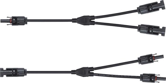 MC4 Y Splitter - Voor zonnepanelen - Set 1x FF-M + 1x MM-F - Professionele kwaliteit - Geconfectioneerde zonnepaneelkabel van Onyx