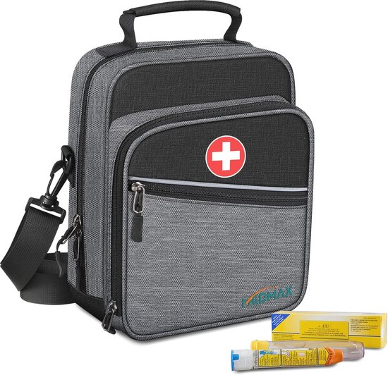 Medicijntas voor diabetes en astma, geïsoleerde draagtas voor medische benodigdheden, koeltas met grote capaciteit van Merkloos