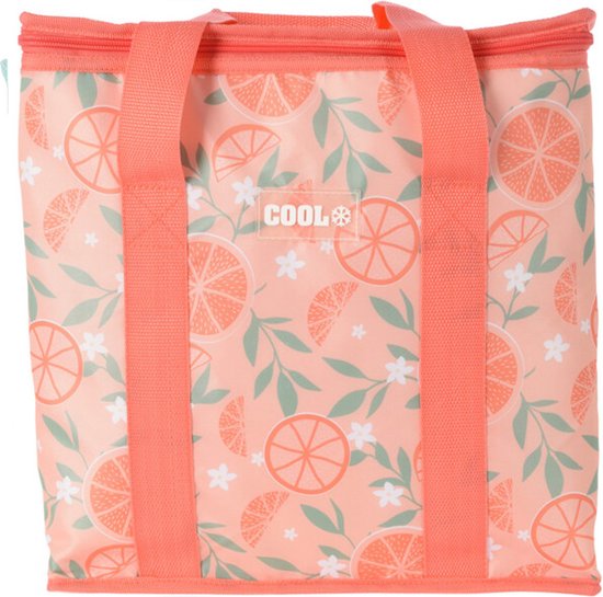 Medium size koeltas voor lunch/wijn/bier Hawaii fruit thema oranje 34 x 16 x 36 cm 16 liter - Koeltassen van Puckator