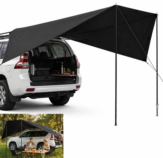 Meedeer Universele autotent-Autoluifel-SUV luifels-280 x 380 cm -Waterdicht Schaduwzeil-Tent achter Auto, Bus of Camper van Merkloos