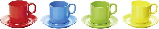 Melamine Beker Schotel - Kunststof Servies - Dagelijks Gebruik - Lichtgewicht Materiaal - 0.25 Liter - Blauw