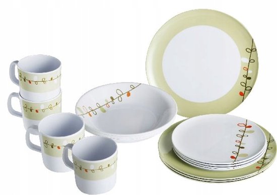 Melamine Serviesset Esprit - 16 Delig Kampeer Servies