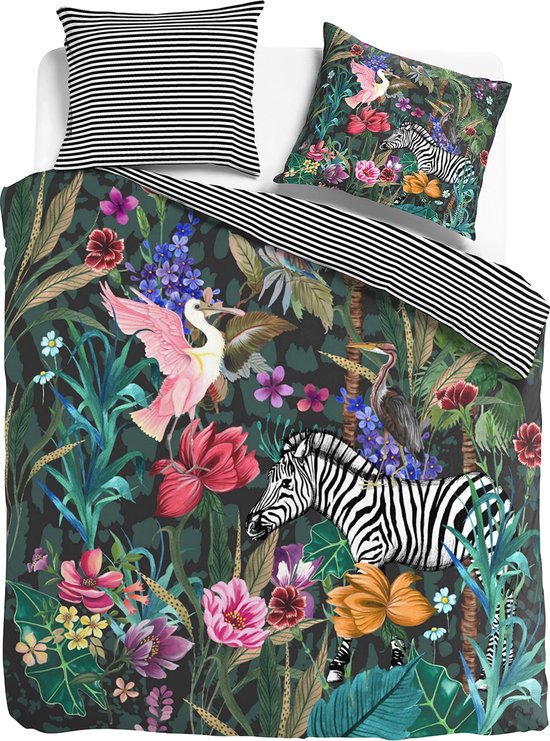 Melli Mello - Jungle Fever - Dekbedovertrek - 200x200/220 cm - Katoensatijn - Botanisch van Merkloos