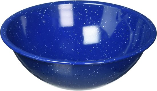 Mengschaal - Keukenschaal - Kamperen Buiten - Emaille Stijl - 77 cm - Blauw