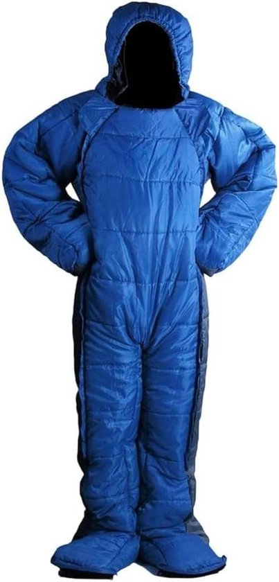 Menselijke Slaapzak - Humanoïde Slaapzak - Kamperen Buiten - Met Teen Ventilatie - XL - Blauw-grijs
