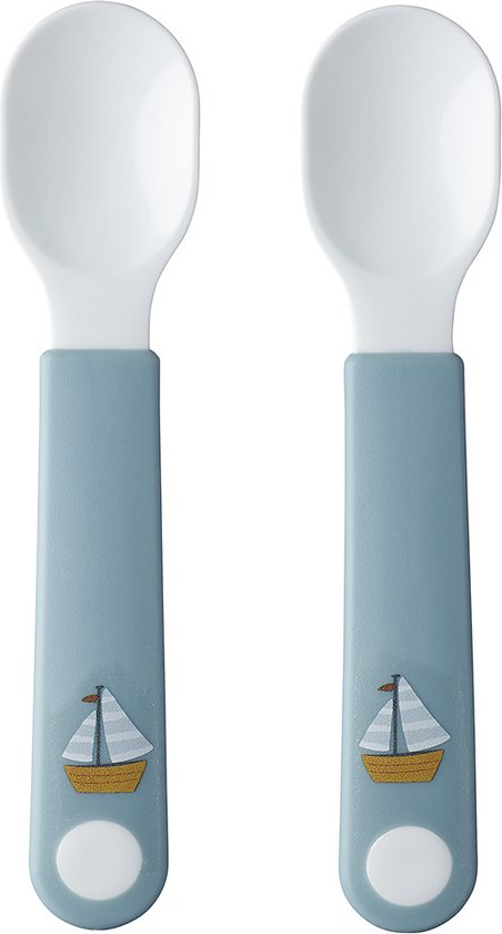 Mepal Mio oefenlepel – Set van 2 – Goede grip – Kinderservies – Sailors Bay van Mepal